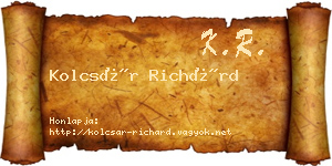 Kolcsár Richárd névjegykártya