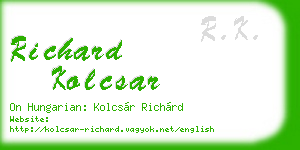richard kolcsar business card