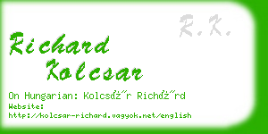 richard kolcsar business card
